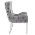 thumbnail image 3 of Canadian Furniture Royal Grey Velvet Luxury Dining Chair Silver Legs (Set of 2), 3 of 3