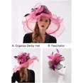 thumbnail image 2 of Women's Kentucky Derby Church Dress Hat Wide Brim Leaf Flower Bridal Shower Hat, 2 of 5