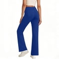 thumbnail image 4 of Womens Casual Work Dress Pants Wide Leg Yoga Pants Lounge Slacks Trousers High Waist Comfy Loose Trousers with Pockets Blue, 4 of 8
