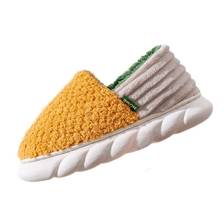 

GNEIKDEING Women Slippers Autumn And Winter Comfortable Thick Bottom Warm Non Slip Round Toe Flat Gift on Clearance
