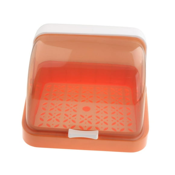 Lipstore Bottle Drying Rack Dustproof Drain Tray Storage Box for Bowl Chopsticks Dish orange