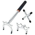 thumbnail image 3 of tredstone Queue en Acier Inoxydable pour Installation Facile Fixation Durable pour Pont de Billard avec Support Rétractable Sans Outils 1 Tête 1 Tige Basse 1 Tige 3 Têtes, 3 of 5