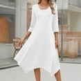 thumbnail image 2 of SHTXOZHI Women's Cocktail Dresses 3/4 Sleeve Crewneck A-Line Vintage Wedding Guest Dress, 2 of 9