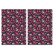 2 Pcs Funny Kitchen Towels,Dark Blue Christmas Pattern Microfiber Dish Towels,Kitchen Tea Towels,Kitchen Towel Set (18" X 26")