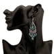 thumbnail image 4 of Censtreet Bohemian Long Tassel Turquoise Beads Water Drop Dangle Earrings For Women Vintage Copper Coil Necklace Mujer Exaggerated Earring, 4 of 7