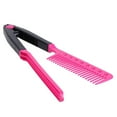 thumbnail image 2 of V Shape Hair Straightener Comb ABS Resin Blow Dry Styling Tool for Curly Messy Ends Salon Quality Home Use Heat Protection Pink Black Blue Easy Carry 24cm, 2 of 6