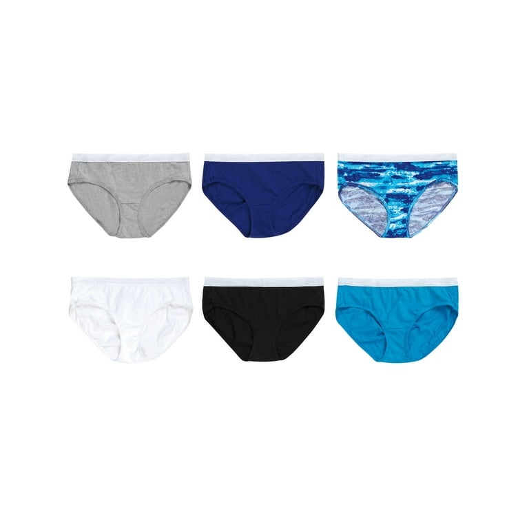 Hanes Women's Cotton Hipster Underwear, Moisture Wicking, 6-Pack Assorted 6