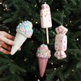 thumbnail image 4 of Adorno navideño creativo con forma de piruleta y cono de helado, colgante para árbol de Navidad, adorno colgante, decoración navideña para el hogar, regalo de Año Nuevo, 4 of 5