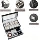 thumbnail image 4 of Reloj Caja Organizador, Estuche Alhajero con 12 Compartimentos y 1 Cajón para Joyería y Relojes, Caja Reloj de Piel PU, Relojero con Tapa Cristal y Forro Terciopelo, Regalo para Hombre y Mujer (Negro), 4 of 4