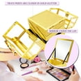 thumbnail image 2 of Armored Acrylic Case Professional Makeup Artist Train Case Organizer Makeup Box Storage in Gold by Ver Beauty-VK00587, 2 of 8