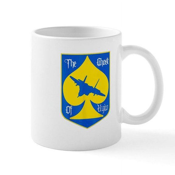 CafePress - The Ghost Of Kyiv, Stand With Ukraine T Shirt Mugs - 11 oz Ceramic Mug - Novelty Coffee Tea Cup