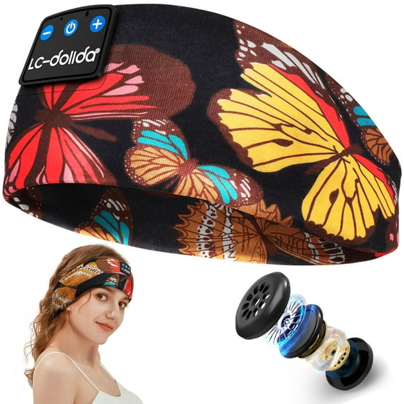 Sleep Headphones Eye Mask, Bluetooth Headphones Headband, Sports Headband Built-in Mic Bluetooth Headband with HD Stereo Speakers, Cool Tech Gadgets