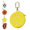 thumbnail image 4 of Mini PU Coin Purse Cute Hanging Multifunctional Bag Wallet Rugby Football Mini Basketball, 4 of 8