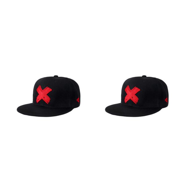 Jumpingount Gorra de béisbol de tamaño universal, protección solar y sombrero de moda, artículo deportivo de estilo rojo ajustable 2Conjunto