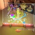 thumbnail image 5 of LED Light Up Drawing Board, Transparent Writing Glow Board for Kids DIY Crafts, USB Powered Message Board with Smooth Surface, 5 of 10