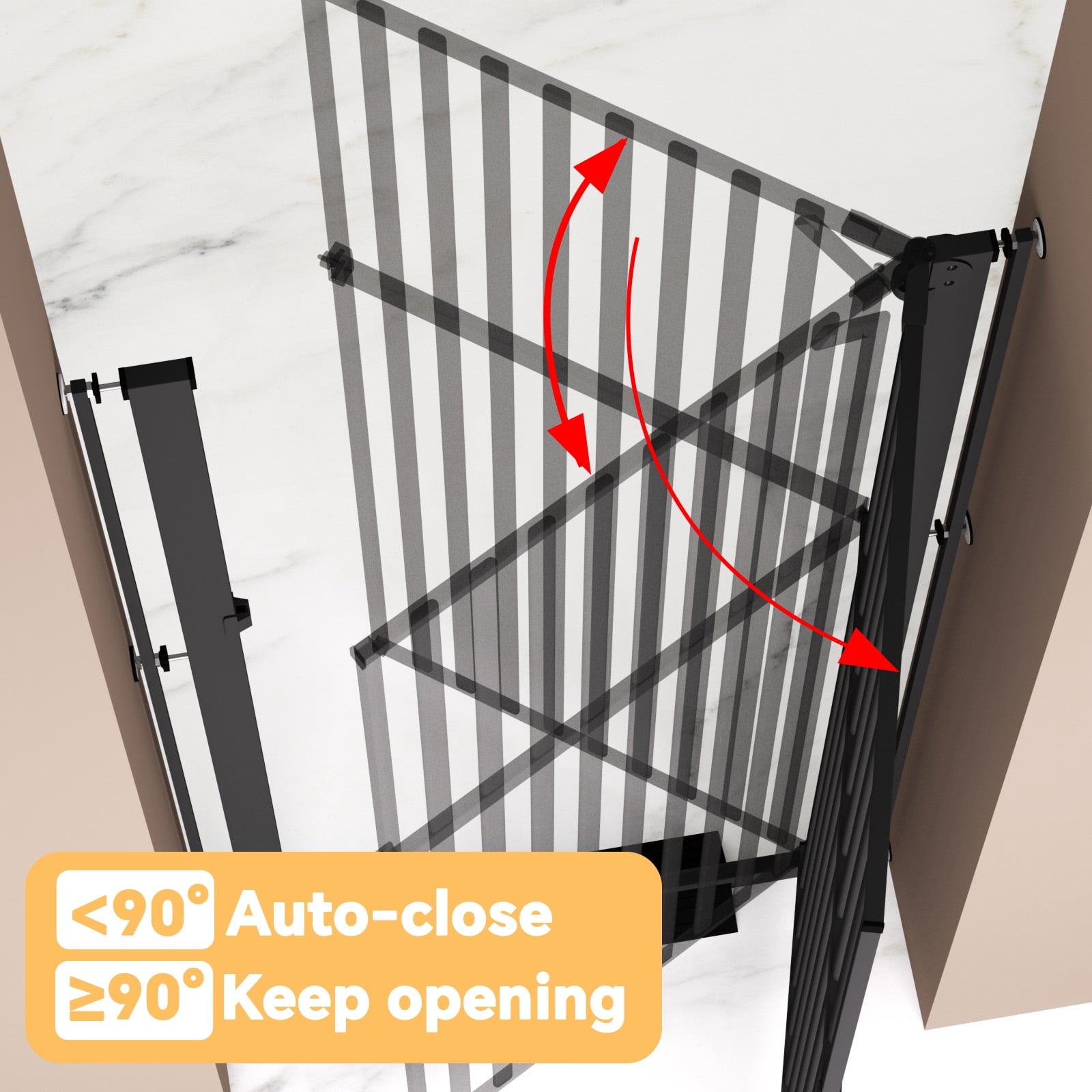 YUFU 63" Extra Tall Pet Door for Door Way, 30"-33"/30"-37" Adjustable Wide One-Handed Operation Tall Pet Gate for Dogs Cats, 30"-33" Black