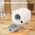 thumbnail image 2 of Self Cleaning Cat Litter Box/Automatic Kitty Litter boxes Less Smell/Large Wastes Bin Capacity No Scooping/Anti Pinch/Smart App Monitoring/Garbage Bag,White, 2 of 7