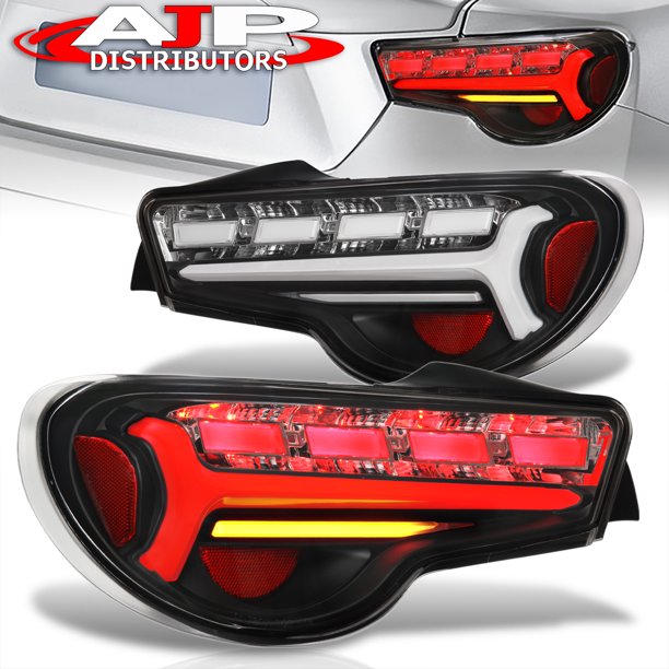 Ajp Distributors Black Housing Clear Lens Sequential White Tube Led Signal Tail Lights Brake Stop Lamps Pair Compatible Replacement For Subaru Brz Toyota 86 Frs 13 14 15 16 17 18 19 Walmart Com
