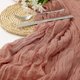 thumbnail image 5 of Mantel de gasa bohemio de color rosa empolvado para mesa, mantel rústico transparente para decoración de bodas, despedidas de soltera y fiestas, 5 of 5