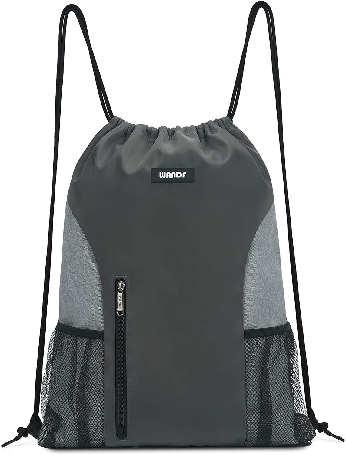 WANDF Drawstring Backpack Sports Gym Sackpack with Mesh Pockets Water