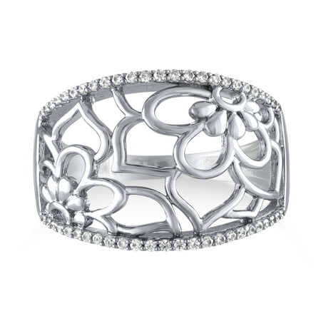 1/5cttw Diamond Scroll Band in Sterling Silver