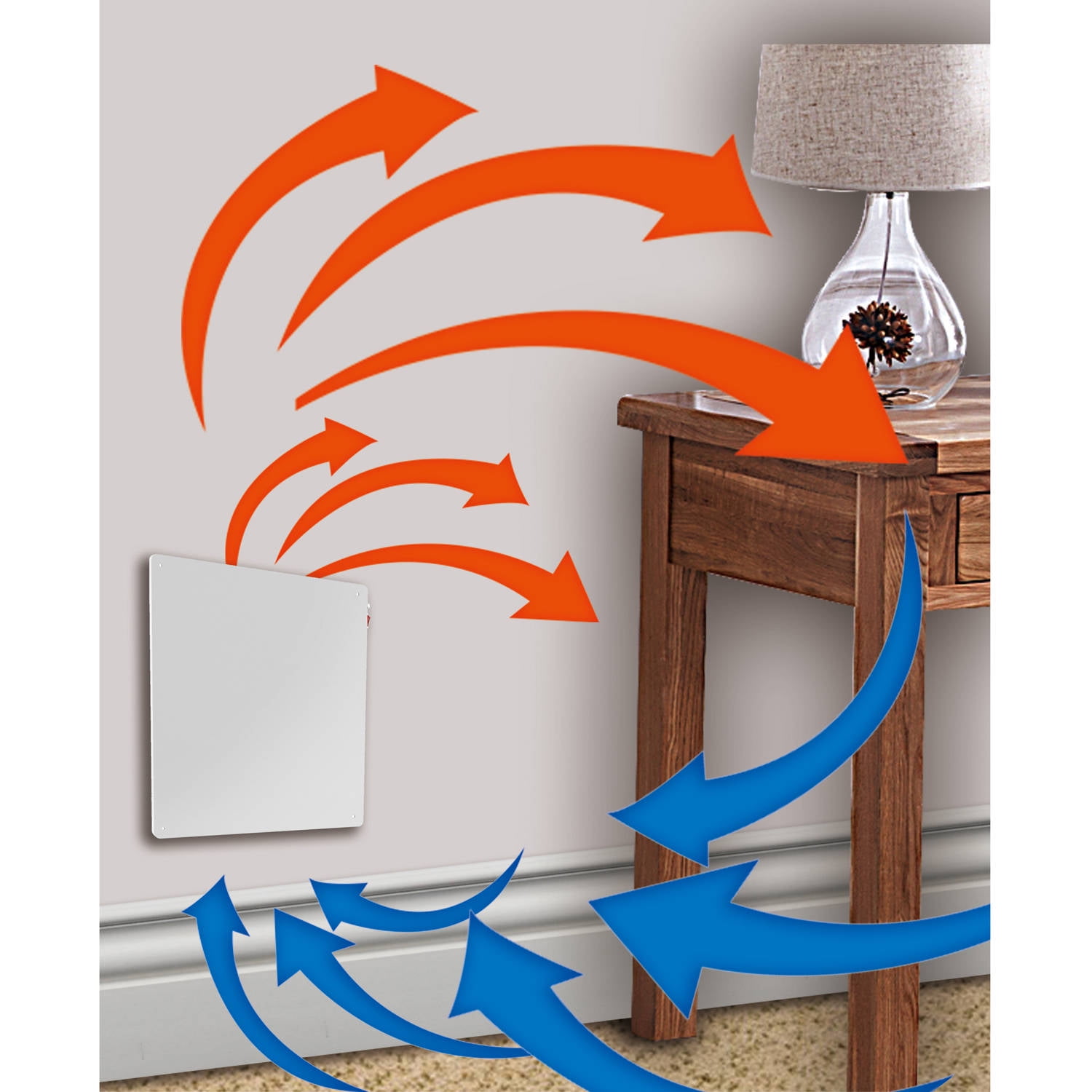 Health Rite 400W Wall Convection Panel Heater with Thermostat