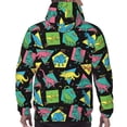 thumbnail image 7 of Naloa Geometric Dinosaur Men's Casual Hooded Collar Drawstring Hoodies Pullover Sweatshirts Casual Long Sleeve Shirts-XX-Large, 7 of 7