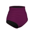 thumbnail image 3 of Firpearl 's Retro High Waisted Bikini Bottoms Ruched Swimsuit Bottom Swim Shorts, 3 of 4