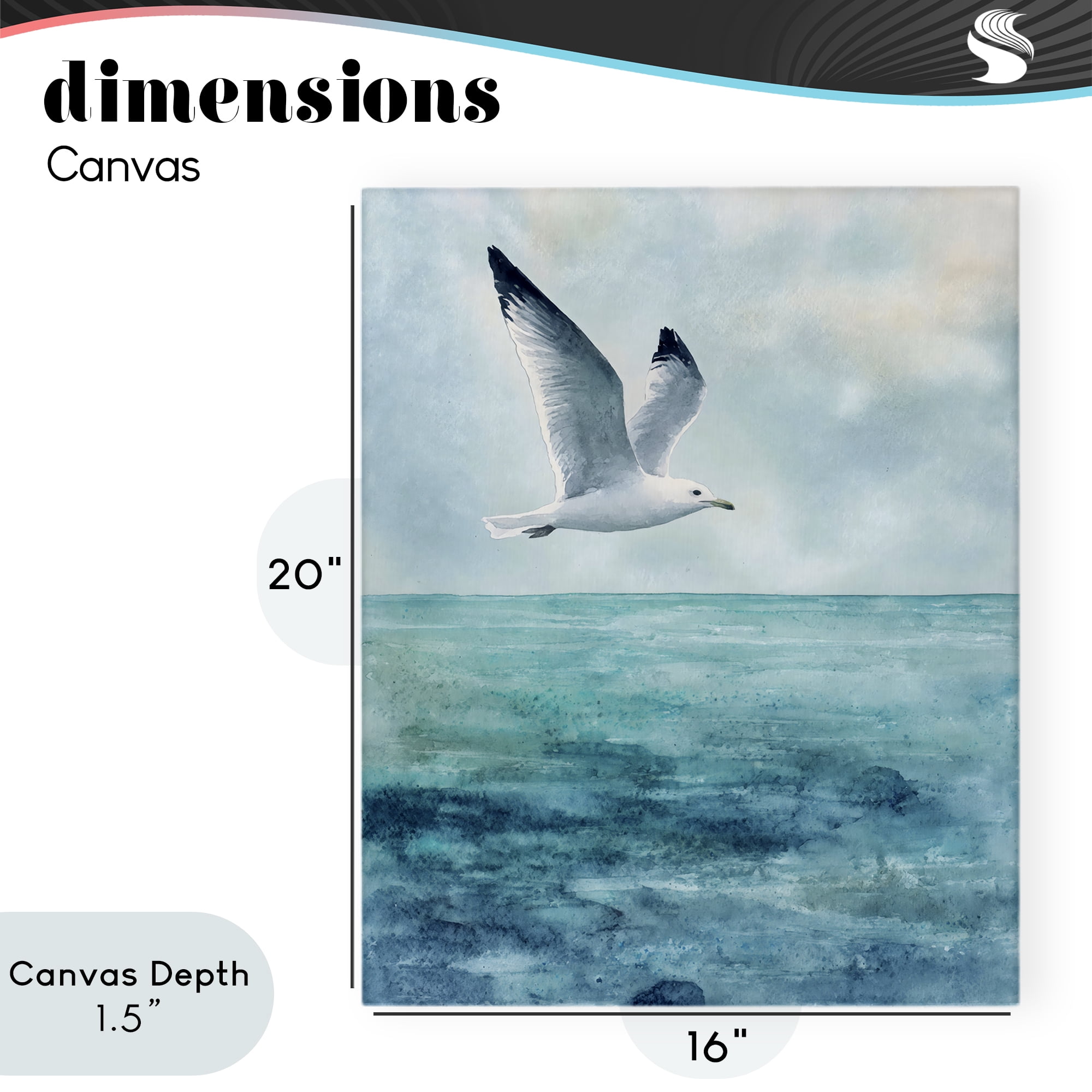 Stupell Industries Seagull With Black Tips Canvas Wall Art, design by Franklyn Gregory