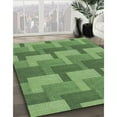 thumbnail image 3 of Ahgly Company Machine Washable Indoor Square Transitional Shamrock Green Area Rugs, 4' Square, 3 of 7