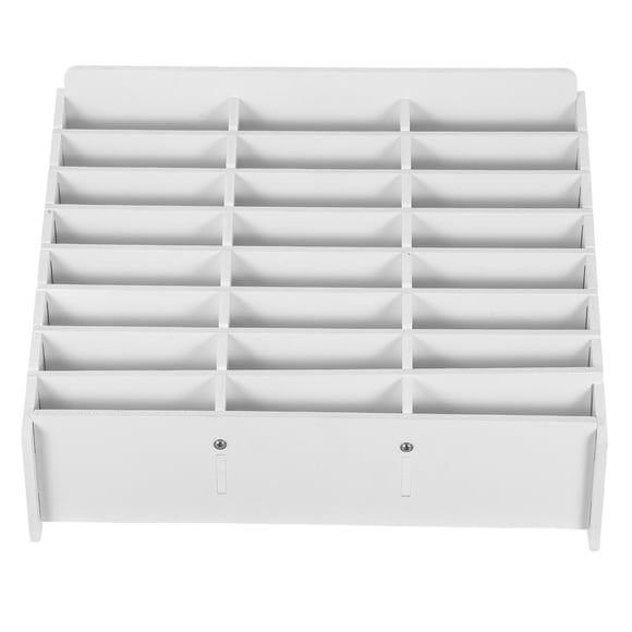 Soporte para teléfono celular para aula con 24 ranuras: organizador de escritorio para celular, caja de almacenamiento para dispositivos móviles, calculadora y gestión para la oficina escolar.