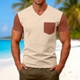 thumbnail image 2 of Casual Pocket Tee Shirts Mens V Neck Casual Short Sleeve Summer Basic Oversized Tops Summer Lightweight Plus Size Shirts Ginger L, 2 of 9
