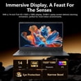 thumbnail image 5 of SHBIV 14" Windows 11 Laptop, 8GB RAM 256GB SSD, Intel 6500Y with 2 Cores, FHD IPS, Type-C PD, 1080p Laptop for School & Home Office (Gray), 5 of 7