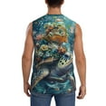 thumbnail image 4 of Balery Colorful Plant Turtle Camisetas sin mangas para hombre, absorbe la humedad y protege contra el mal olor.-3X-Large, 4 of 7