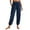 Navy, variant on Diufon Yoga Pants Women Elatic High Waist Drawstring Lounge Pants Solid Color Pleated Pants with Pockets