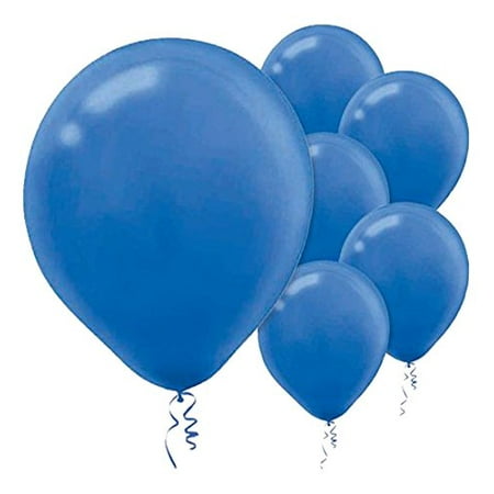 amscan Solid Color Latex Balloons | Bright Royal Blue | Pack of 100 | Party Decor,12"