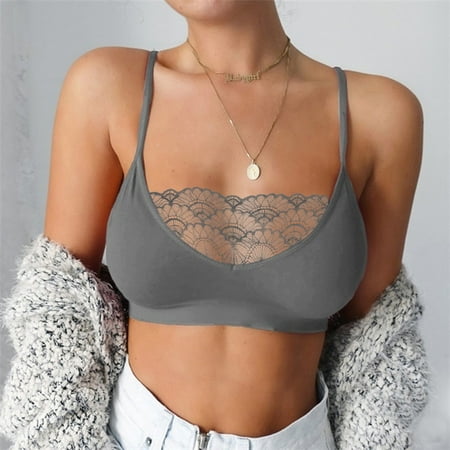 

Cathalem Sexy Outfits for Women Party Night Cage Women Camisole Tank Elastic Lace Tops Sexy Bra Bustier Lingerie Dress for Women Underwear Grey XX-Large