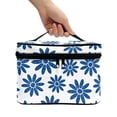 thumbnail image 3 of HELLHERO Storage Pockets Large Makeup Bag Blue Daisies on White Perfect For Travel And Daily Use Large Capacity Vanity Storage, 3 of 6