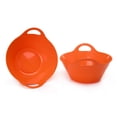 thumbnail image 3 of Cuencos de plástico Mintra Home, 4,5 L, tamaño grande, con asas, paquete de 2, color naranja, 3 of 4