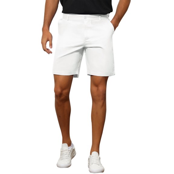 Lars Amadeus Dress Shorts for Men's Classic Fit Lightweight Flat Front Business Chino Shorts