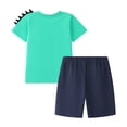 thumbnail image 2 of HILEELANG Toddler Dino Themed Cotton Short Sets - Green Dinosaur Tee with Plaid Shorts for 2-7Years(5T), 2 of 7