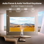 TOPTRO Smart Projector, Built-in Streaming Apps, Native 1080P Support 4K, Dolby Audio, Wi-Fi 6 & Bluetooth, Auto Focus & Keystone, 360° Rotatable Stand