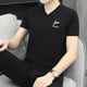 thumbnail image 4 of Camiseta para hombre, ropa lisa, Kpop, cuello en V, camisetas para hombre, ropa de calle, tops, dibujos lisos, música básica, secado rápido, elegante, tallas S y XL, 4 of 5