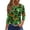 Dark Green, variant on Women Halloween Crewneck T-Shirt 3/4 Sleeve Tops Witch Pumpkin Graphic Loose Fit Tees for Halloween Party Wear