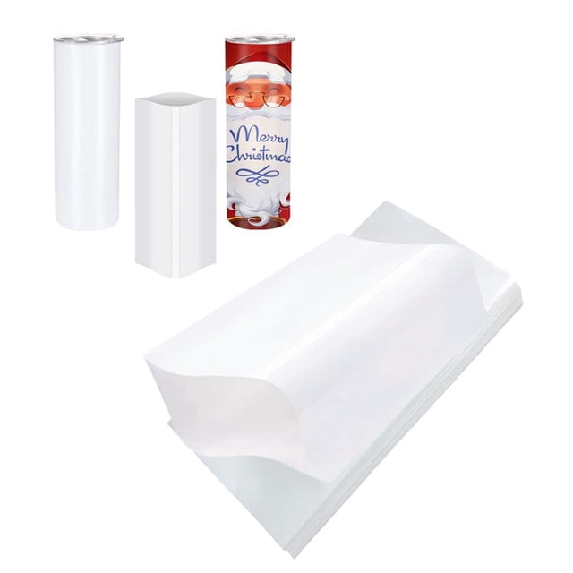 100 Pcs Manchons de Rétrécissement par Sublimation 5X10 Pouces Sac Blanc pour Gobelets Serrés 567G, Film Rétractable par Transfert Thermique, 100 * Film Rétractable Blanc, Blanc