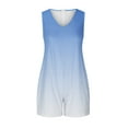 thumbnail image 6 of Lenpel Women's Rompers Casual Loose Sleeveless V Neck Tank Top Short Jumpsuits with Pockets Summer Beach Vacation Outfits, 6 of 7