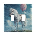 thumbnail image 5 of WOBOGO A White Horse 3-hole Switch Plates PC Flame Retardant Plastic Material Glossy Finish Smooth Touch 6.37x4.48x0.27in, 5 of 8
