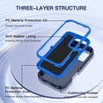 thumbnail image 2 of I-HONVA For iPhone 16 Pro Case,3-Layer Military Grade Drop Protection Anti-Slip Bumper Rugged Shockproof Dustproof Protection 6.3 inch Phone Case,Deep Blue, 2 of 7