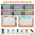 thumbnail image 5 of 6 Drawer White Dresser with Sliding Top & LED Lights, Modern Storage Chest with Charging Station for Bedroom, Closet, Entryway, Hallway, 5 of 6