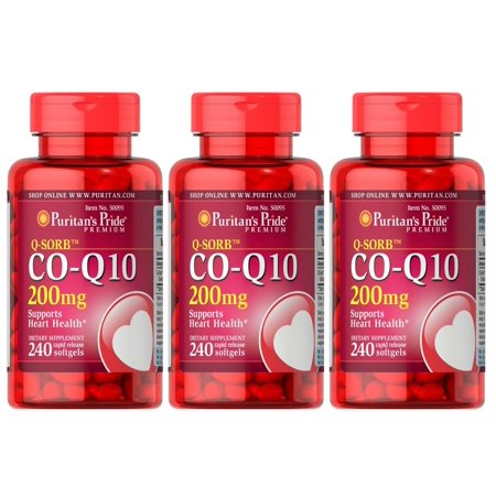 Puritan's Pride Q-SORB Co Q-10 200 mg - 240 Rapid Release Softgels Heart Health (3-PACK)